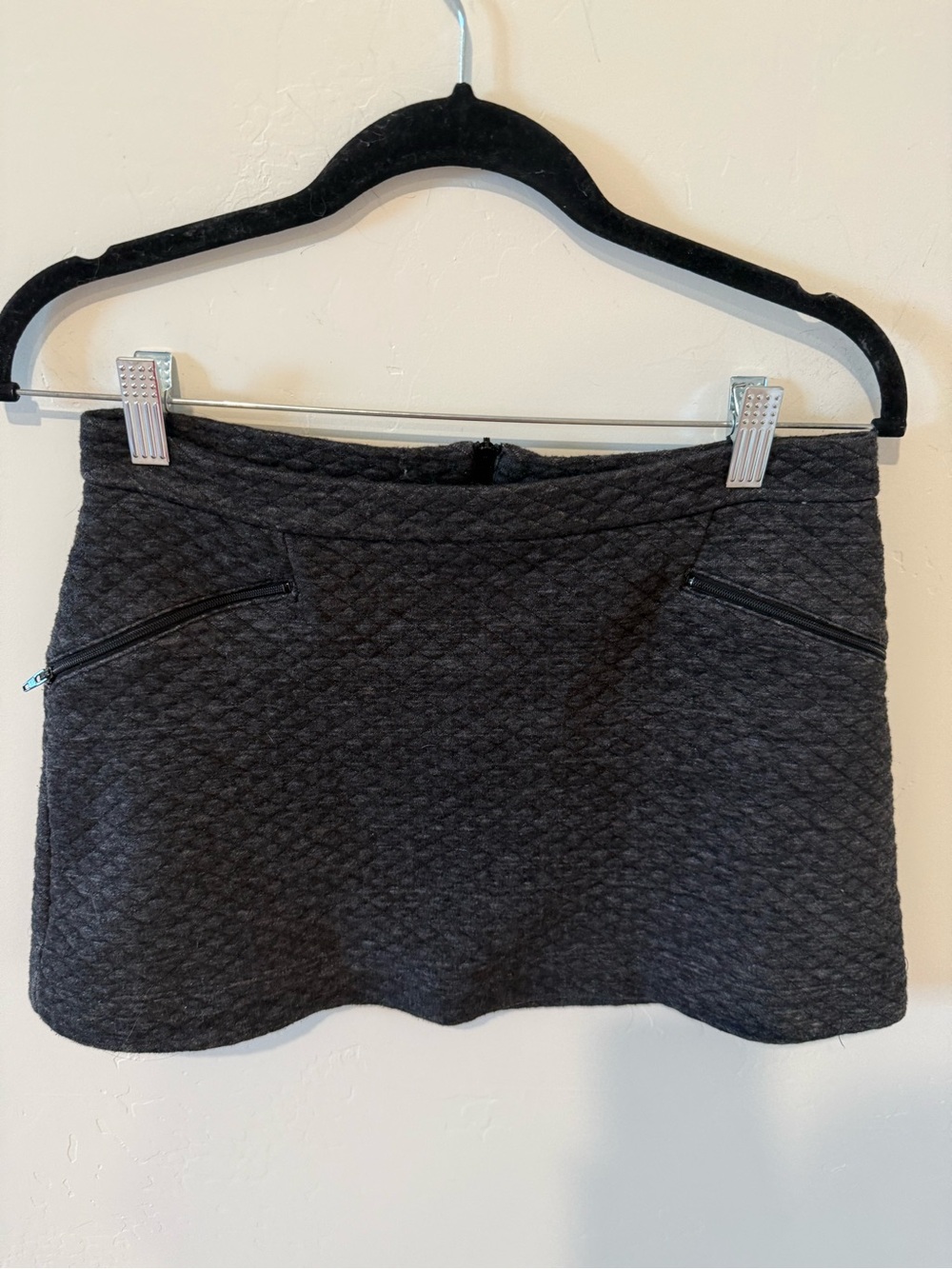 Marine Layer Quilted Gray Mini Skirt Womens XS Preppy Feminine Casual Warm